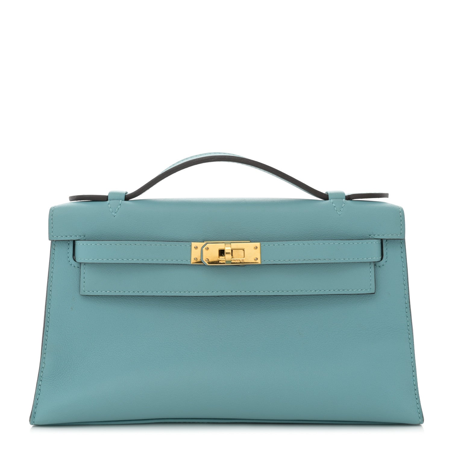 Hermes Swift Kelly Pochette Clutch Bleu Saint Cyr 1 of 13