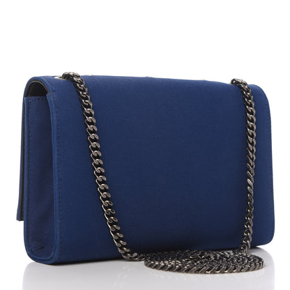 Saint Laurent Canvas Embroidered Stars Small Monogram Kate Satchel Blue Bianco 3 of 9