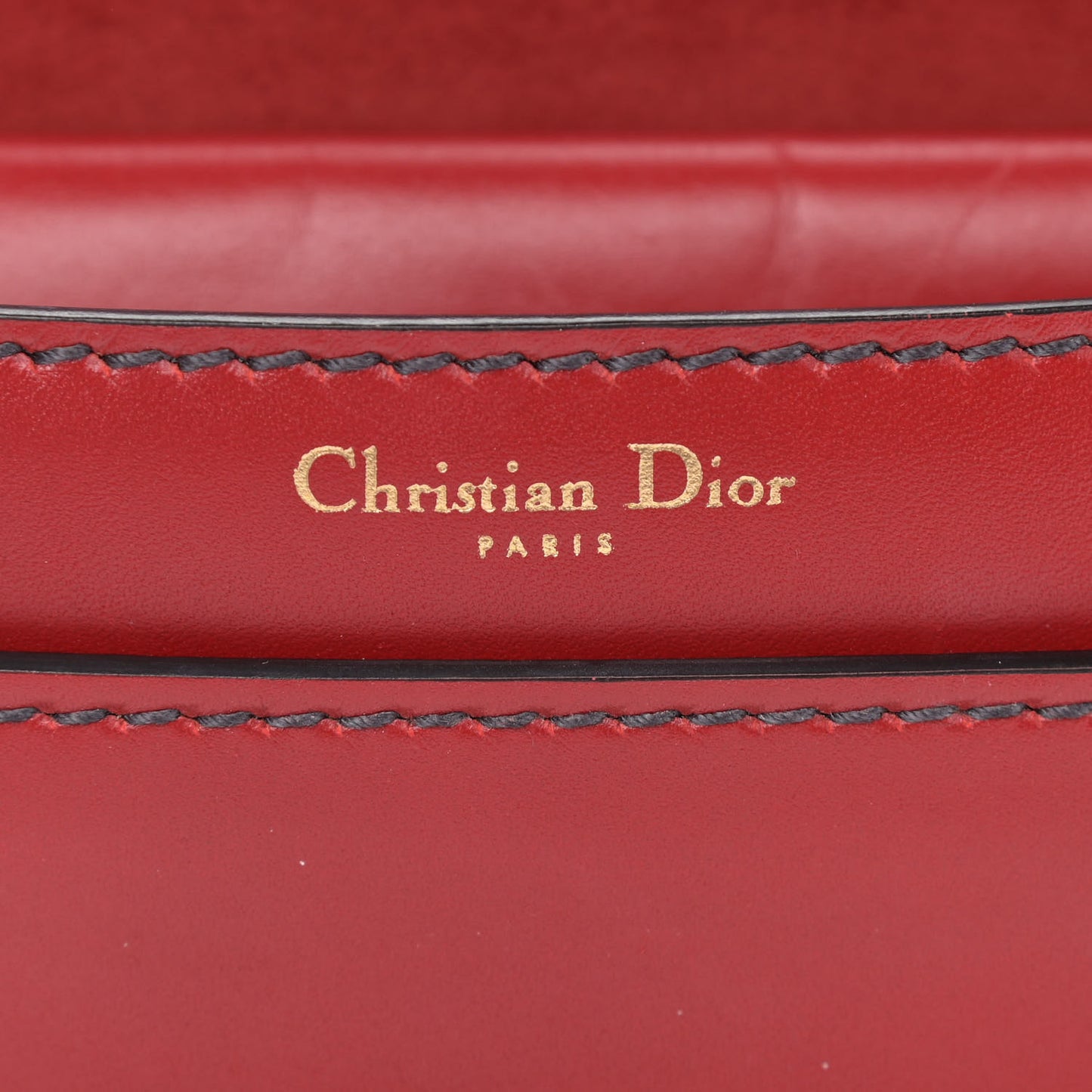 Calfskin J'Adior Chain Flap Bag Red
