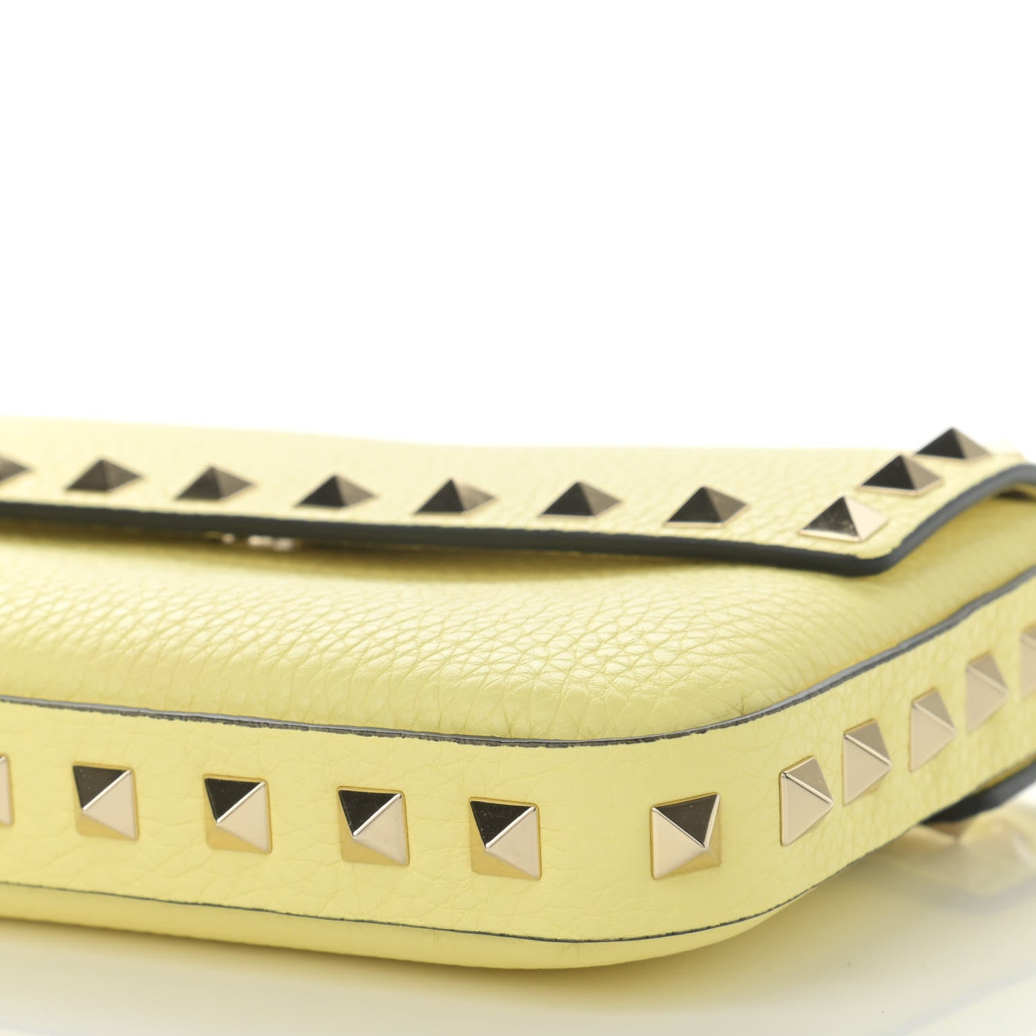 Valentino Garavani Grainy Calfskin Rockstud Crossbody Pouch Lime Sorbet 6 of 9