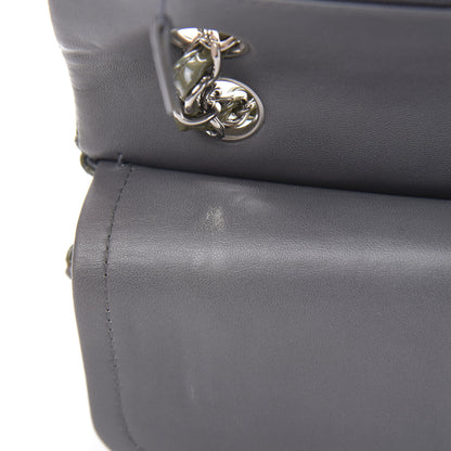 Chanel Patent Calfskin Quilted Medium Double Flap Grey 12 of 14