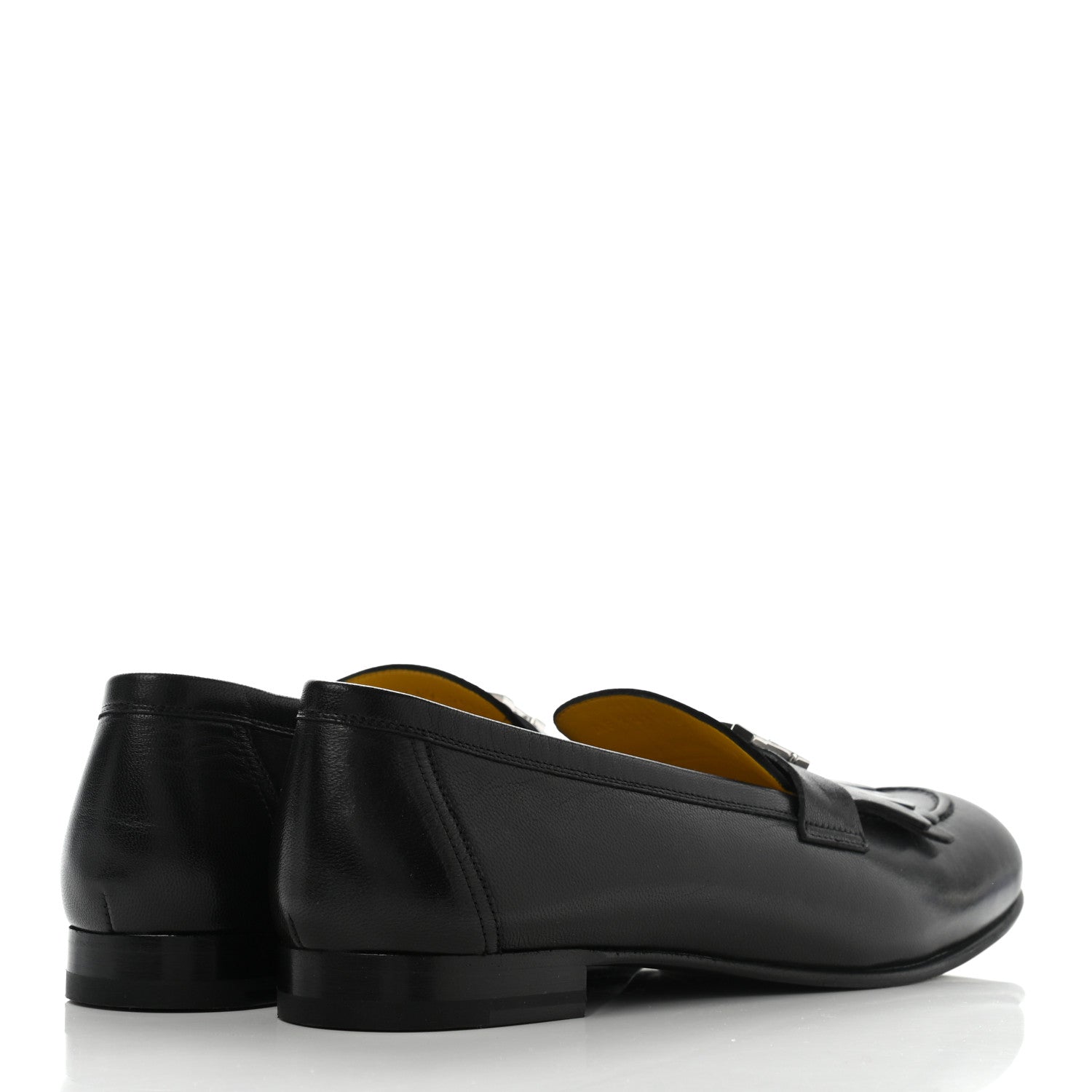 Hermes Goatskin Womens Royal Loafers 41 Black 4 of 8