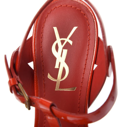 Saint Laurent Patent Tribute 105 Platform Sandals 36.5 Red 7 of 10