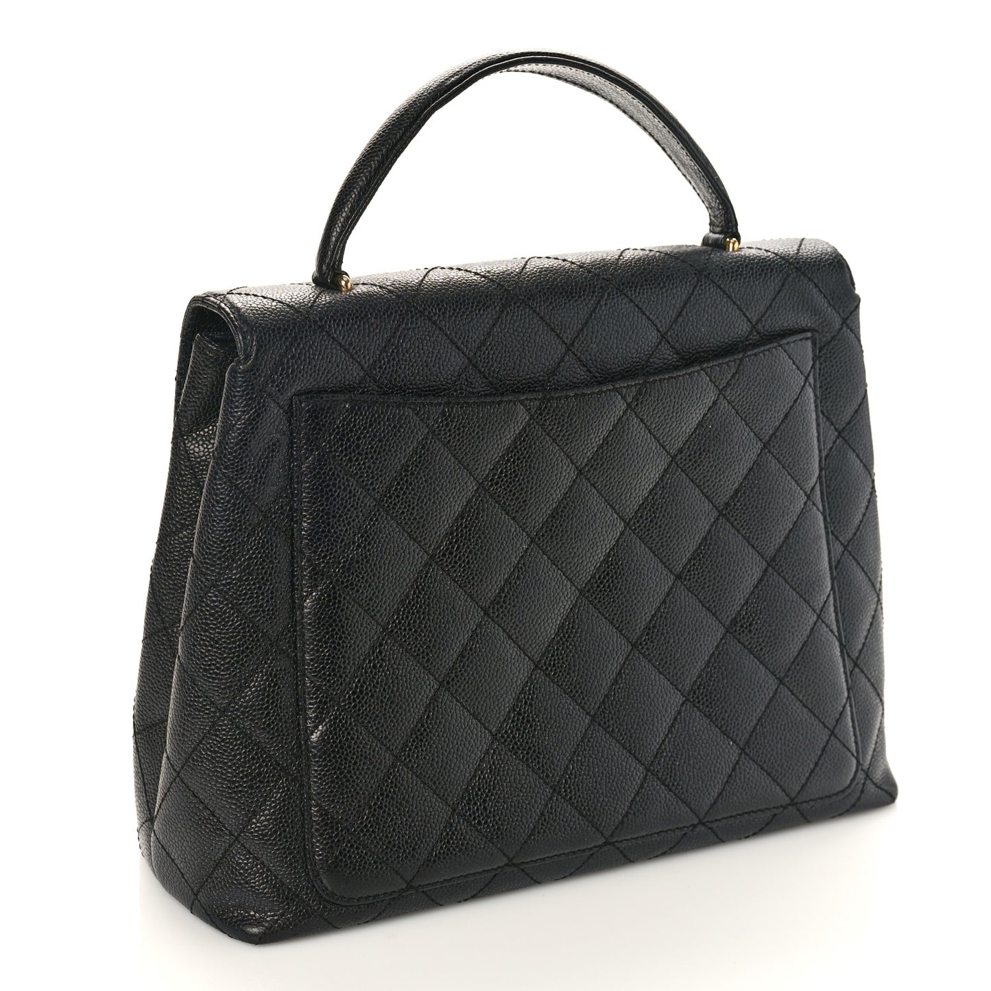 Caviar Quilted Jumbo Kelly Flap Black
