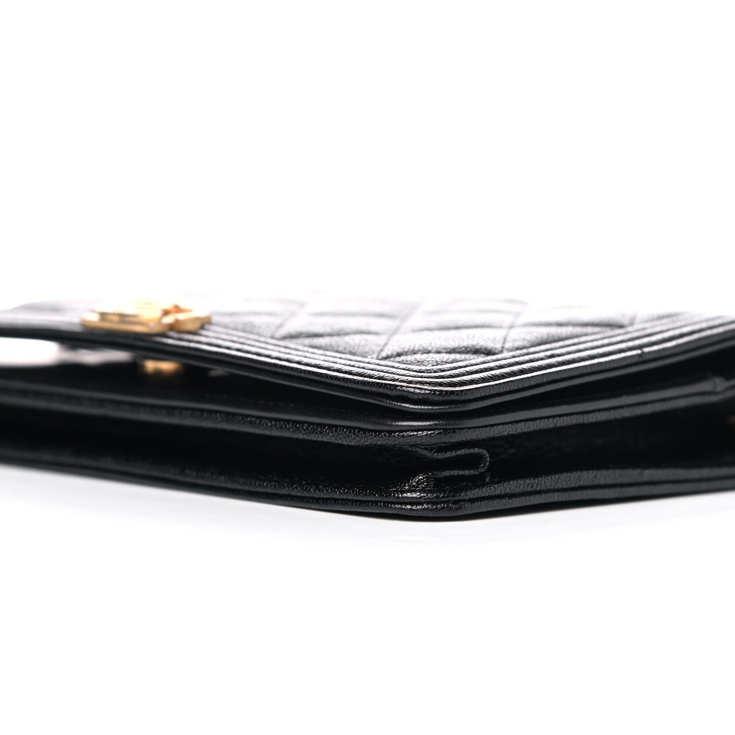 Caviar Quilted Boy Wallet On Chain WOC Black