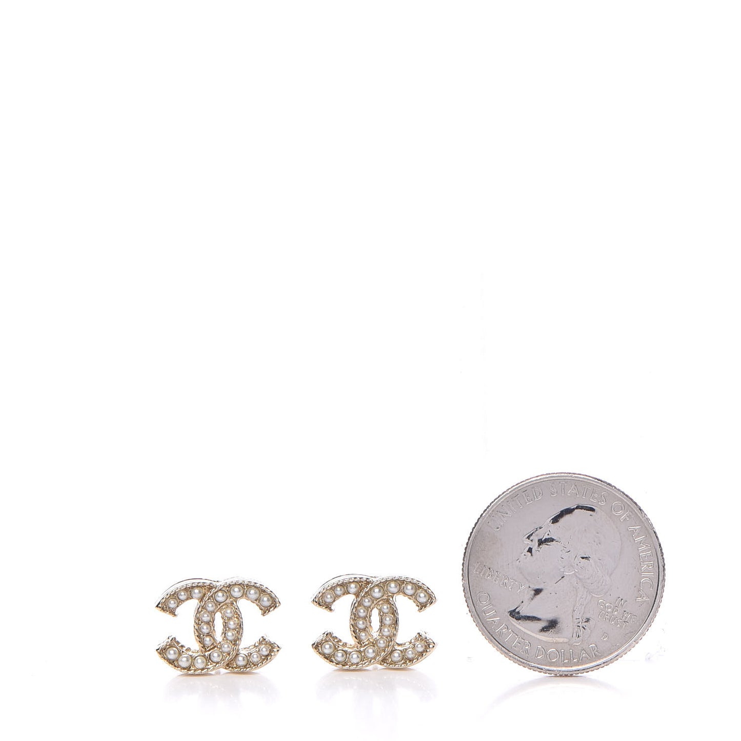Pearl CC Earrings Light Gold
