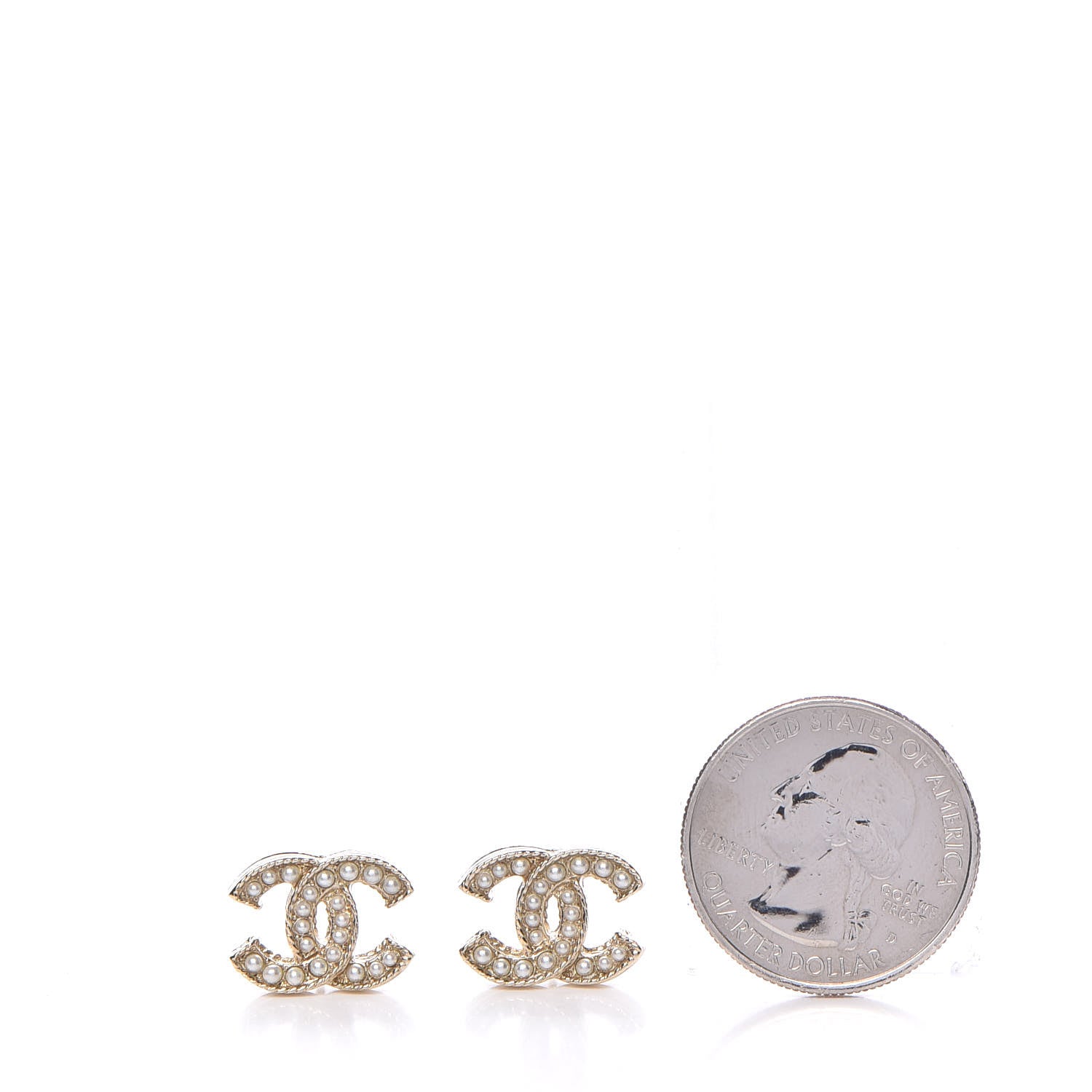 Chanel Pearl CC Earrings Light Gold 2 of 5