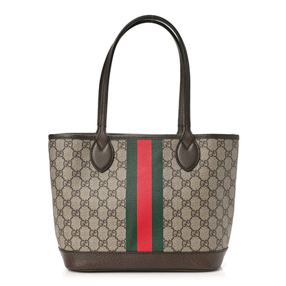 Gucci GG Supreme Monogram Textured Dollar Calfskin Web Small Ophidia Tote Beige Ebony New Acero 1 of 10