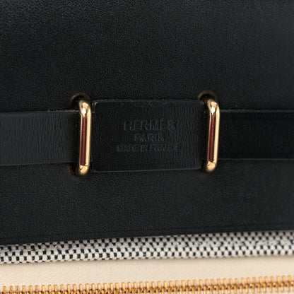 Hermes Military Toile Vache Hunter Herbag Zip Retourne 20 Ecru Black 6 of 11