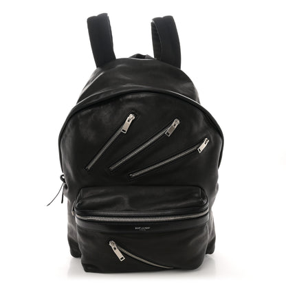 Saint Laurent Calfskin Multi Zipper City Backpack Black 1 of 10