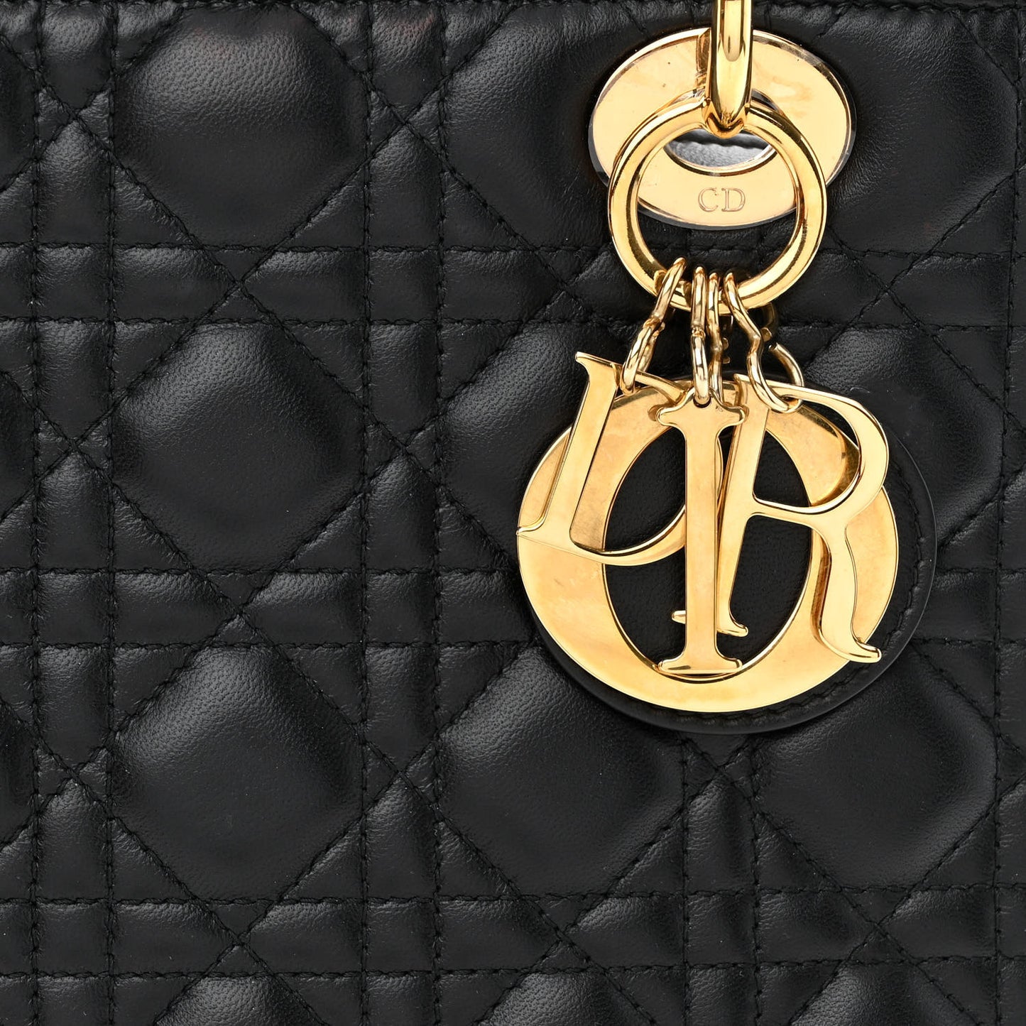 Lambskin Cannage Medium Lady Dior Black