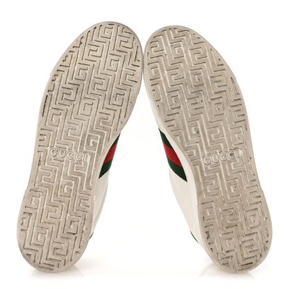 Gucci Ultralight Plume Calfskin Web Mens New Ace Sneakers 8.5 Green Ace 6 of 9