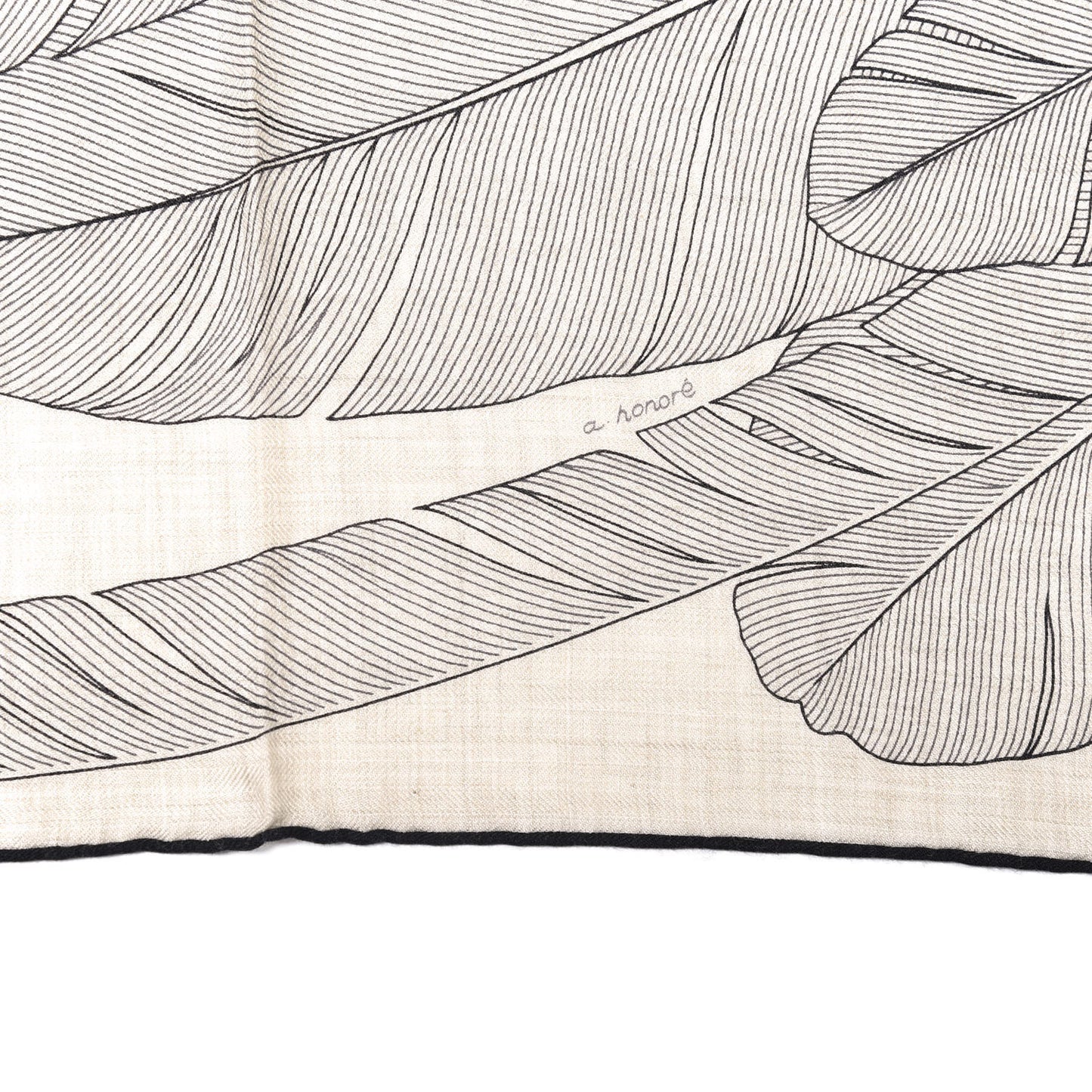 Cashmere Silk Plumes En Fete Shawl 140 Naturel Black