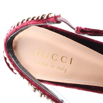 Gucci Velvet Crystal Nappa Charlotte Slingback Pumps 36.5 New Vineyard 9 of 11