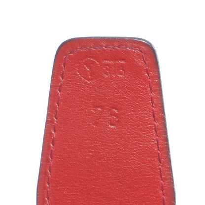 Hermes Box Reversible Constance 32mm H Belt 76 Rouge H and Rouge Vif 6 of 6