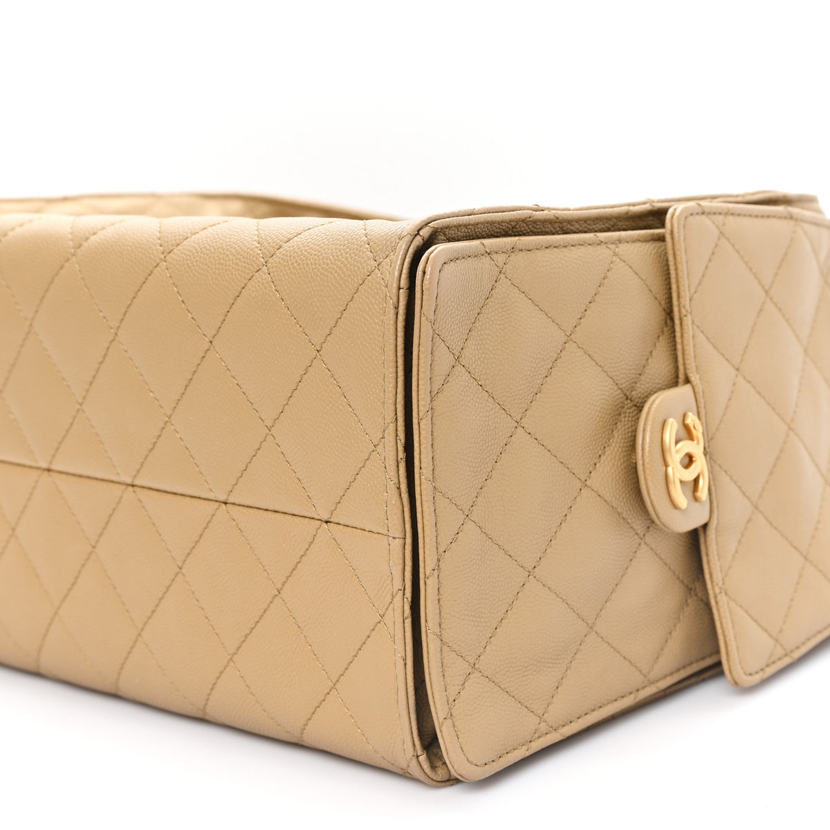 Caviar Quilted Medium Chanel 25 Handbag Dark Beige
