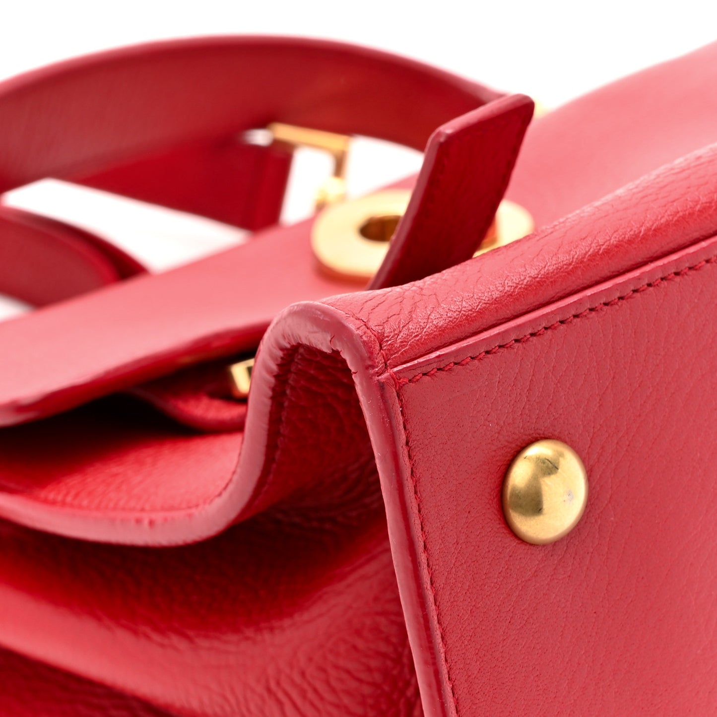 Calfskin Canvas Small Muse Two Red