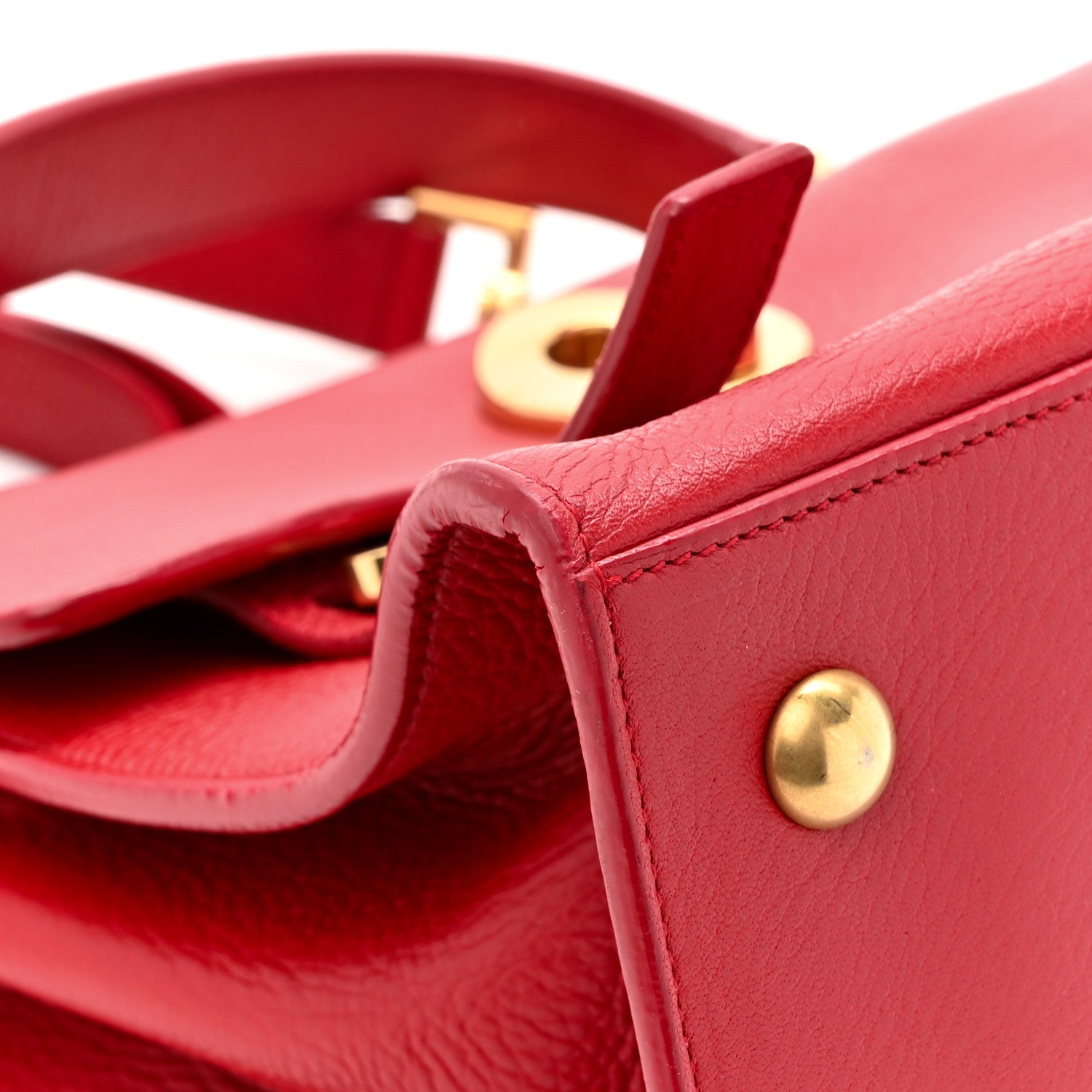 Saint Laurent Calfskin Canvas Small Muse Two Red 13 of 18