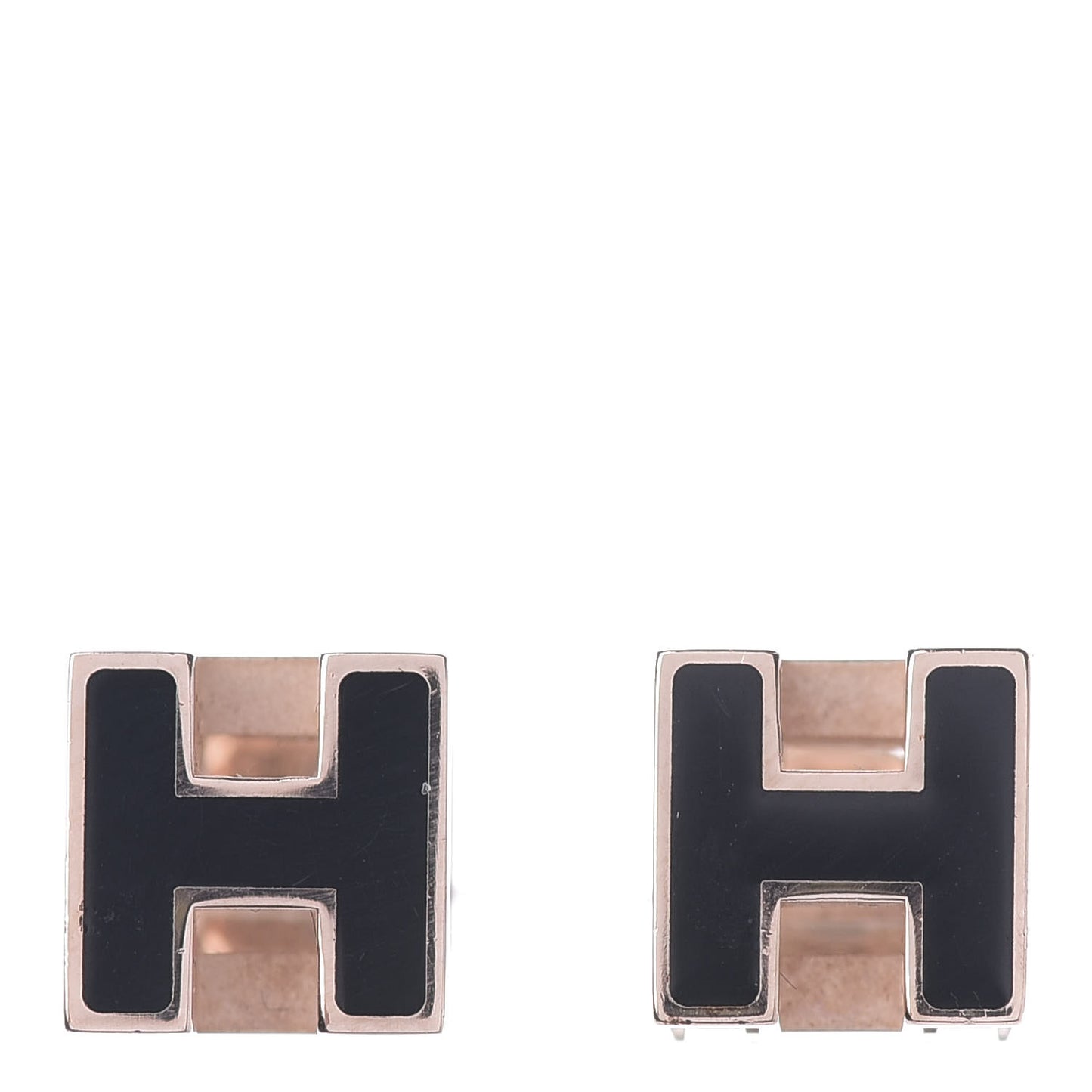 Rose Gold Plated Cage d' H Earrings Black