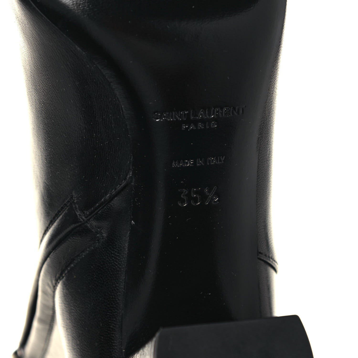 Saint Laurent Calfskin Loulou 70 Ankle Boots 35.5 Black 6 of 9