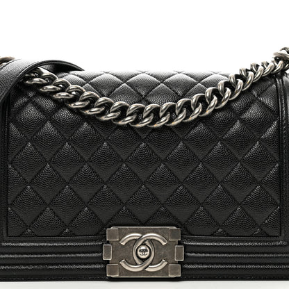 Chanel Caviar Quilted Medium Boy Flap Black 5 of 10