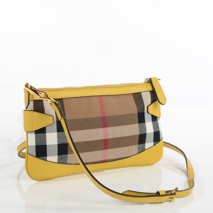 Burberry House Check Bridle Calfskin Peyton Crossbody Yellow 4 of 10