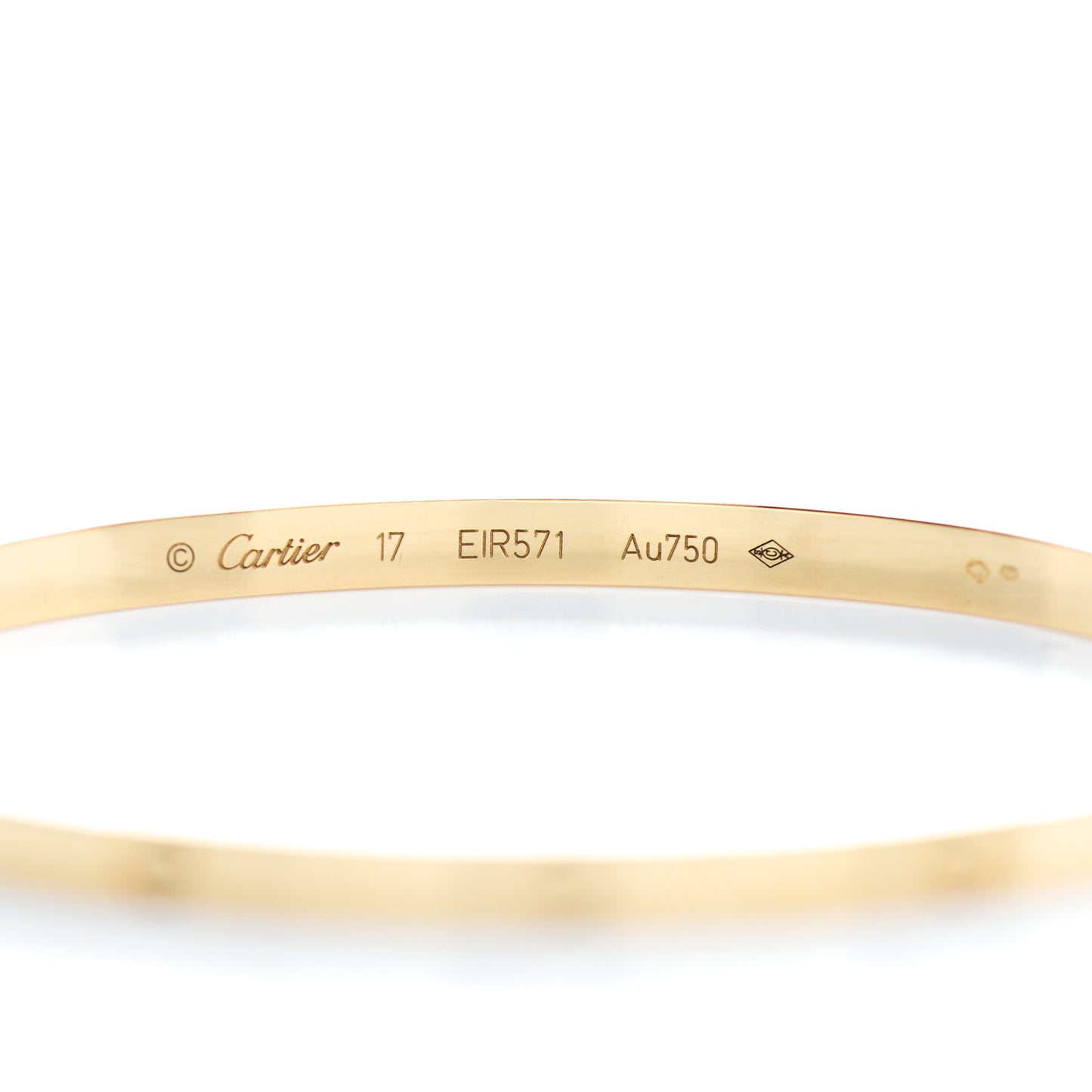18K Yellow Gold Small LOVE Bracelet 17