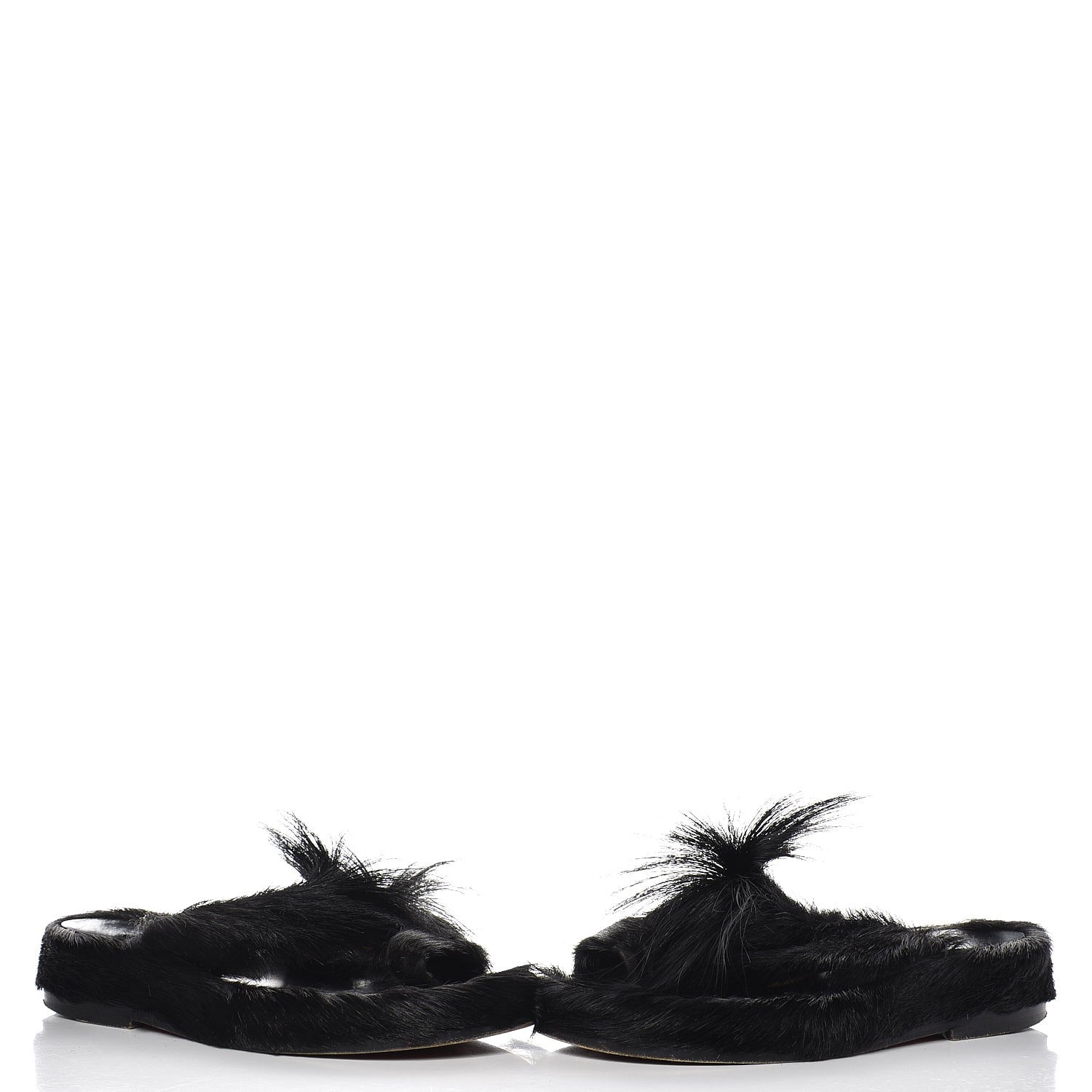 Christian Louboutin Fur Mens Cromac Flat Slide Sandals 41 Black 7 of 11