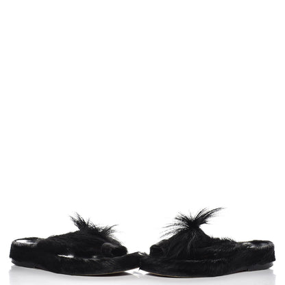 Christian Louboutin Fur Mens Cromac Flat Slide Sandals 41 Black 7 of 11