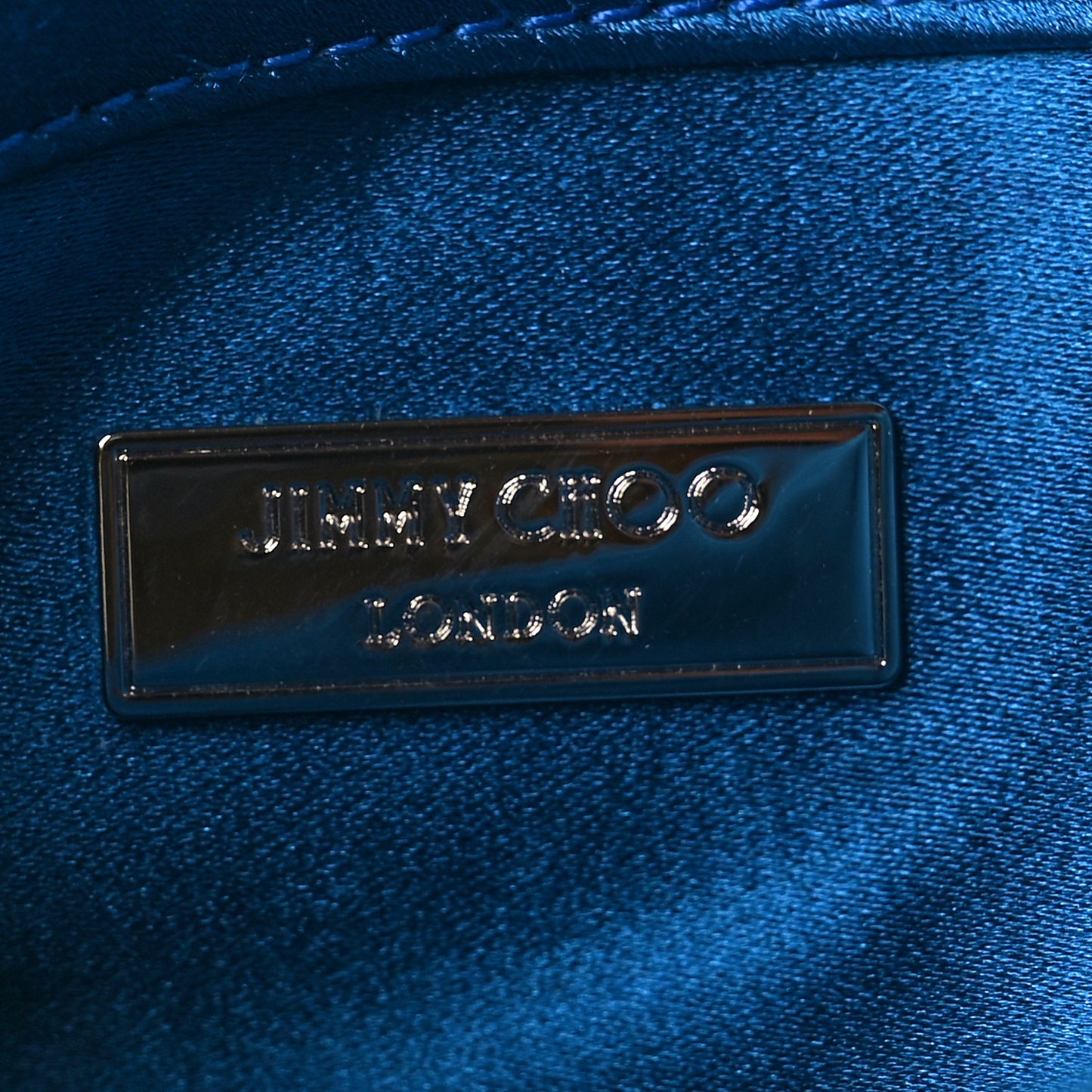 Satin Crystal Titania Clutch Blue
