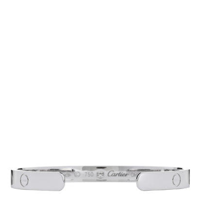 Cartier 18K White Gold 1 Diamond LOVE Cuff Bracelet 17 2 of 3