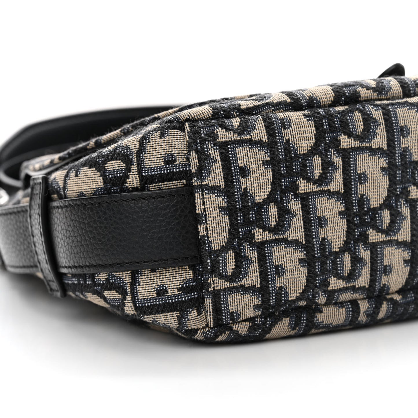 Oblique Mini Soft Saddle Bag Beige Black