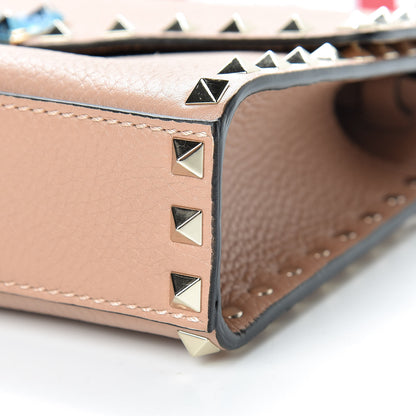 Valentino Garavani Pebbled Calfskin Medium Rockstud Flip Lock Crossbody Bag Skin Sorbet 9 of 9