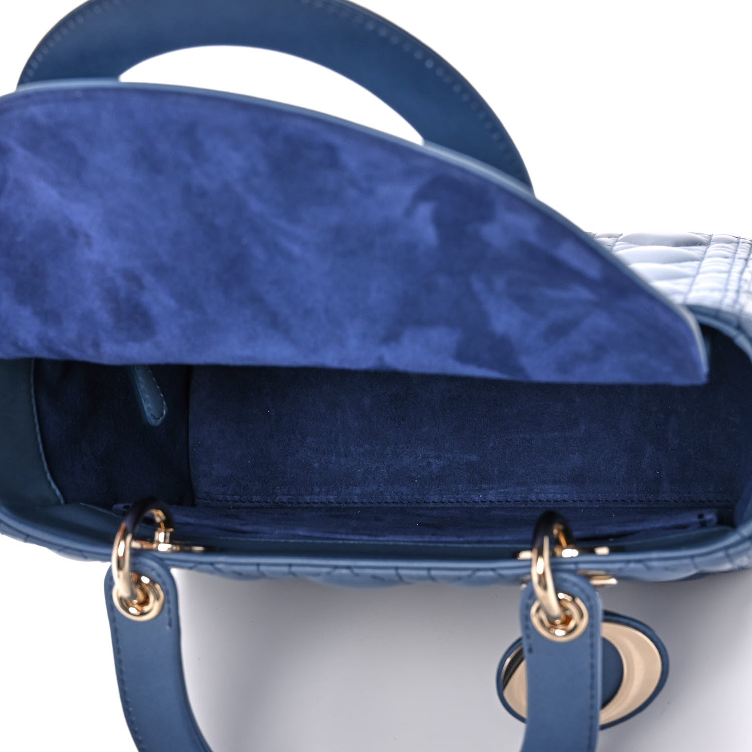 Christian Dior Lambskin Cannage Gradient Medium Lady Dior Blue 5 of 11