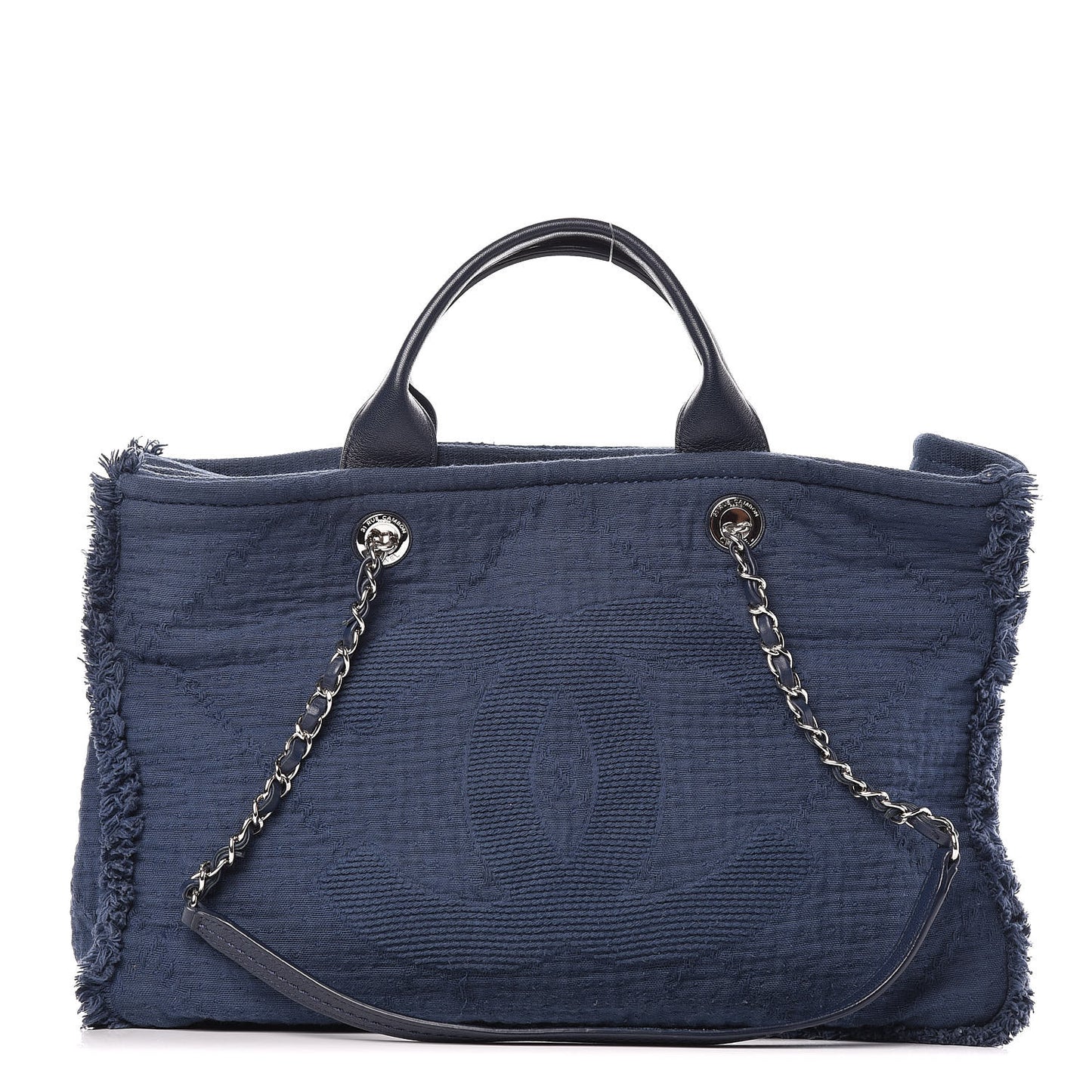 Canvas Large Double Face Shopping Tote Navy