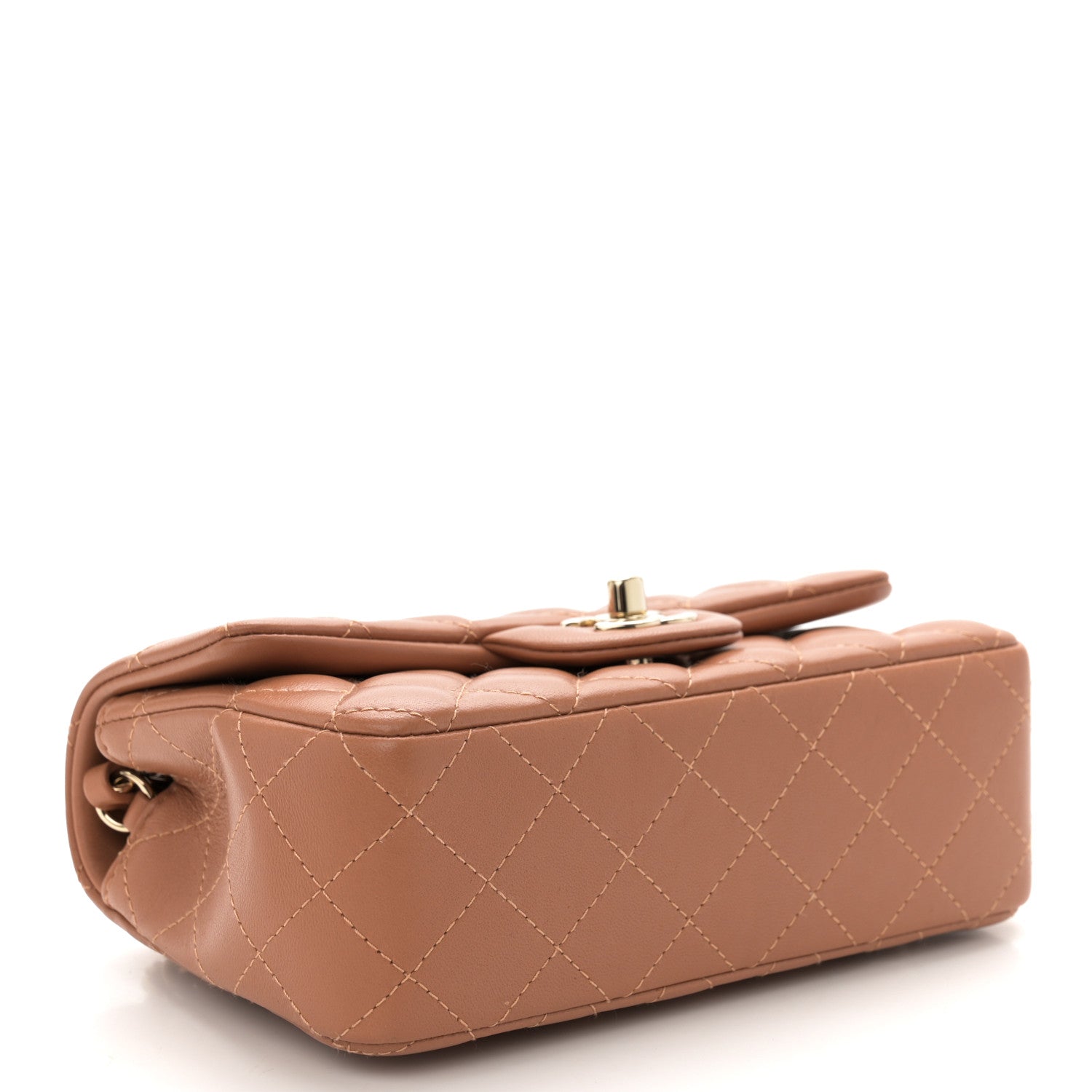 Chanel Lambskin Quilted Mini Rectangular Flap Brown 4 of 11