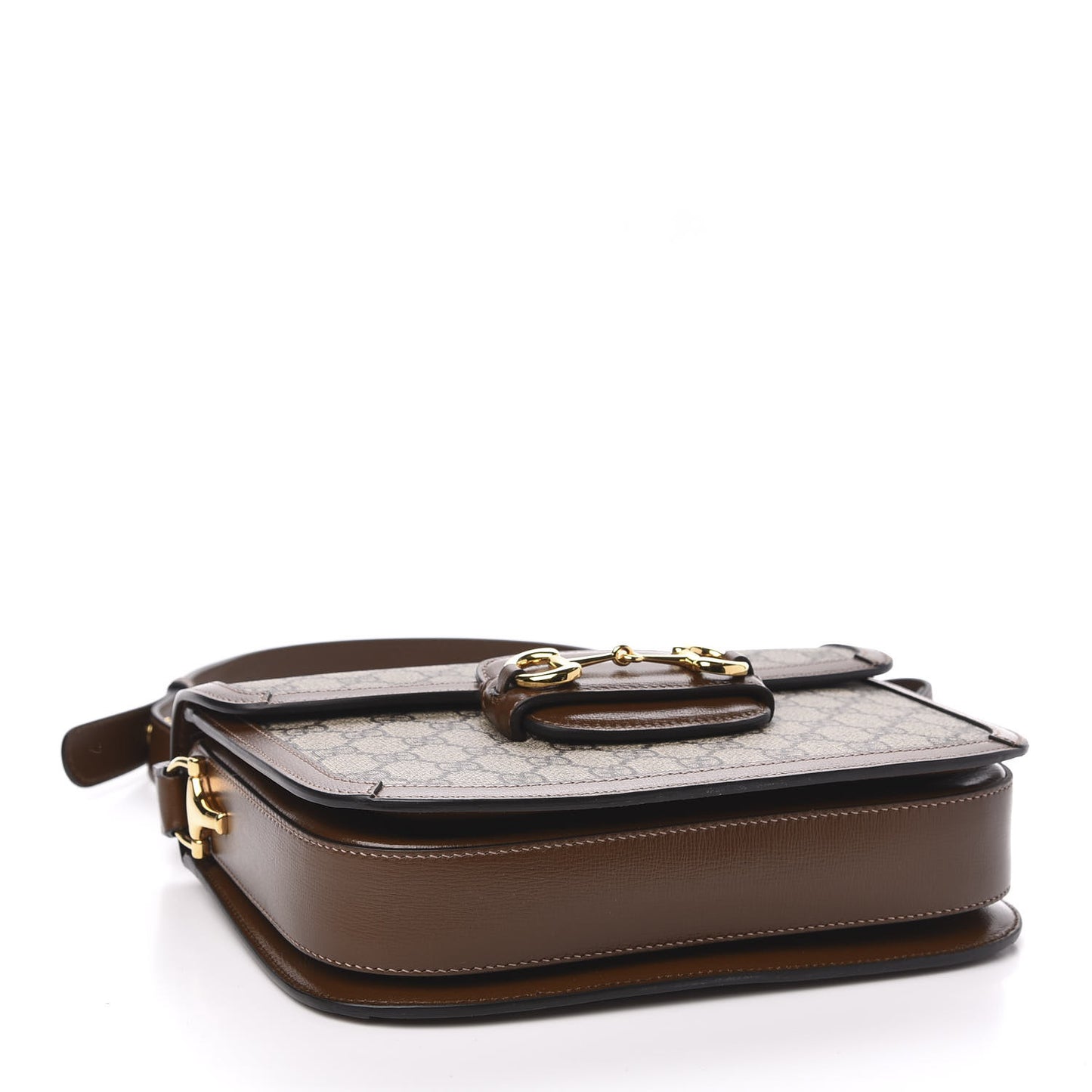 GG Supreme Monogram Horsebit 1955 Shoulder Bag Beige Brown Sugar