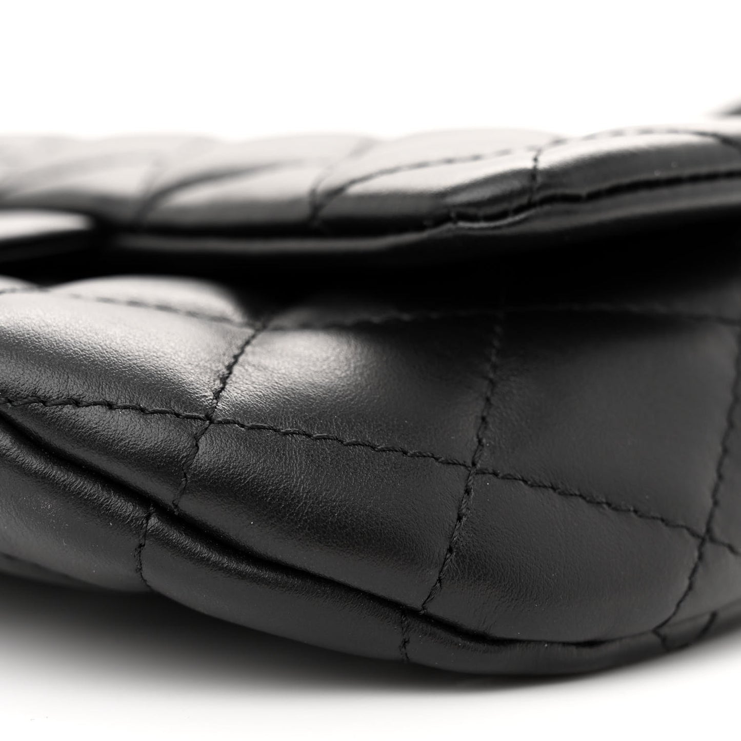 Calfskin Quilted CC Uniform Flap Belt Bag Black