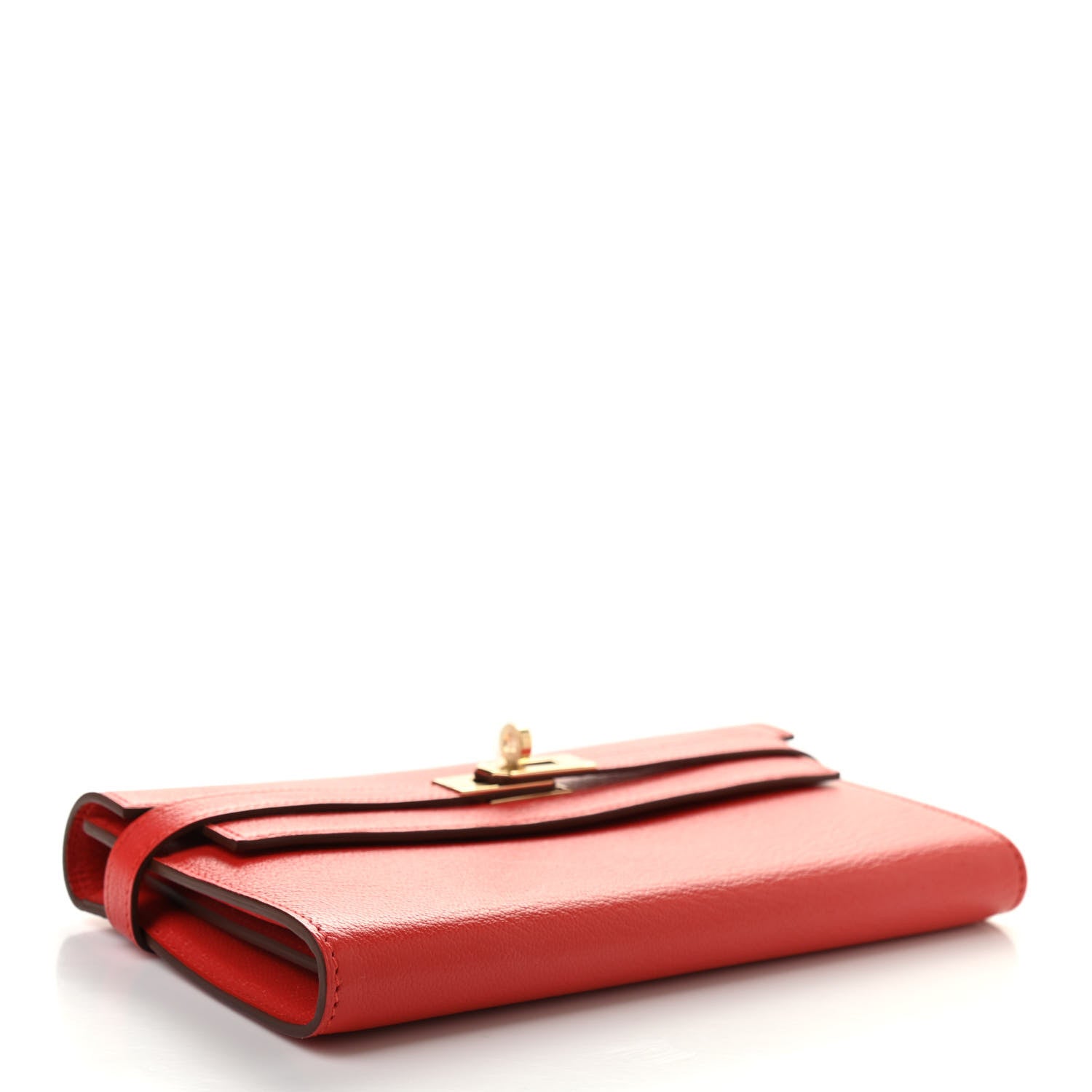 Hermes Chevre Mysore Kelly Longue Wallet Rouge Tomate 4 of 9