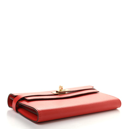 Hermes Chevre Mysore Kelly Longue Wallet Rouge Tomate 4 of 9