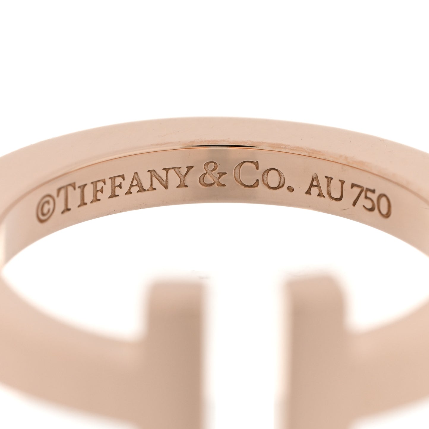 18K Rose Gold T Square Ring 49 5