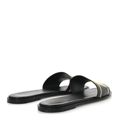 Christian Dior Calfskin Studded Dway Slide Sandals 39.5 Black 5 of 15
