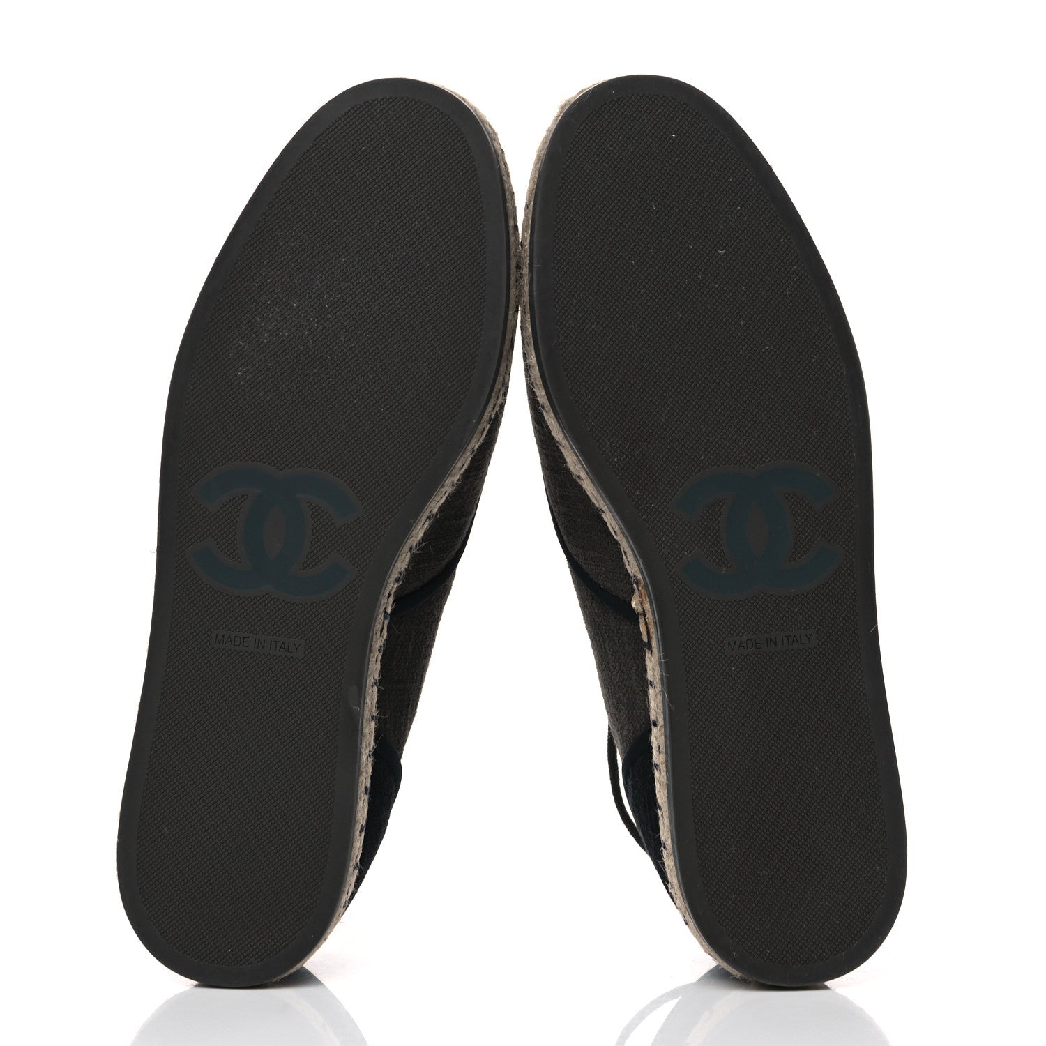 Chanel Cotton Lace Up Espadrilles 39 Dark Green Black 4 of 4