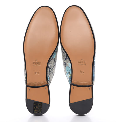 Gucci GG Supreme Monogram Blooms Womens Princetown Slippers 36.5 Beige Blue Navy Hibiscus Red 5 of 9