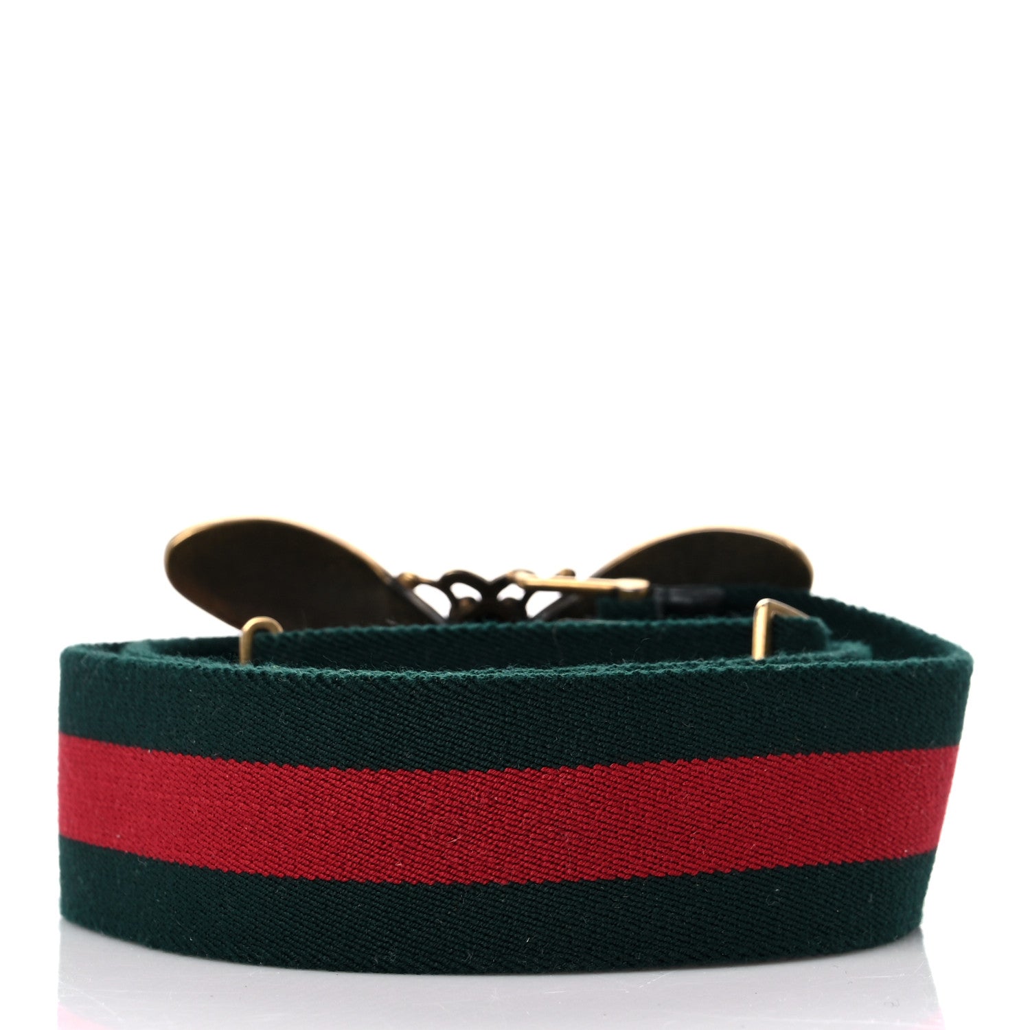 Gucci Web Queen Margaret Bee Belt 85 34 Red Green 2 of 5