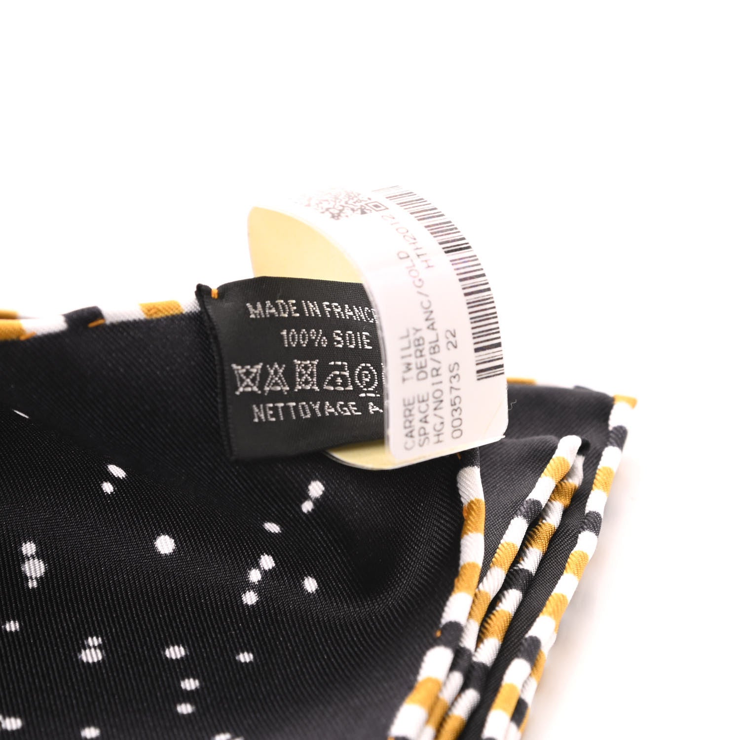Hermes Silk Space Derby Scarf 90 Black White Gold 2 of 4