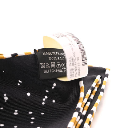 Hermes Silk Space Derby Scarf 90 Black White Gold 2 of 4