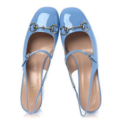 Gucci Vernice Crystal Horsebit Charlotte 42mm Slingback Pumps 40.5 Glacial Blue 2 of 12