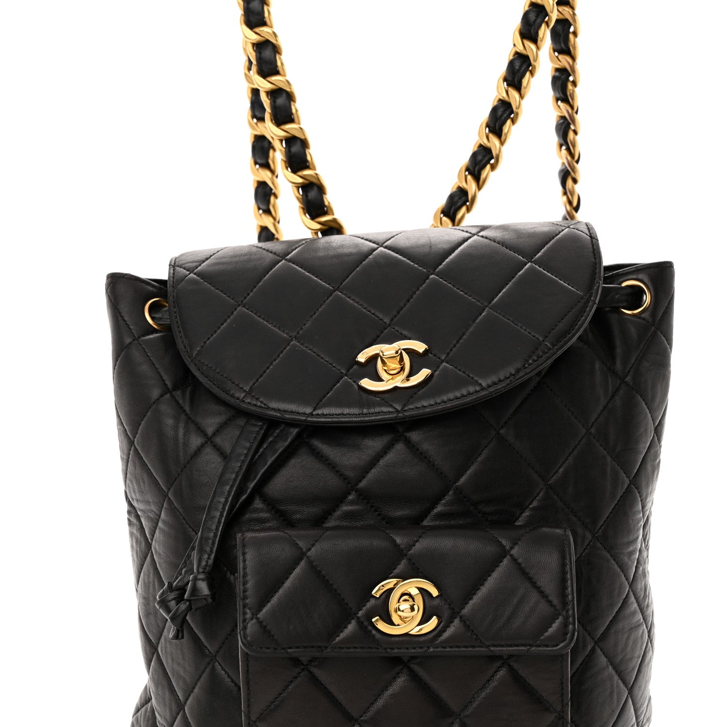 Chanel Lambskin Quilted Backpack Black 9 of 15