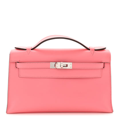 Hermes Swift Kelly Pochette Clutch Rose Azalee 1 of 14